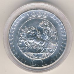 Италия 1 лира 1999 год