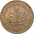 ФРГ 10 пфеннигов 1975 год - F