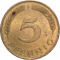 ФРГ 5 пфеннигов 1976 год - J