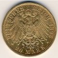 Бавария 20 марок 1895 год