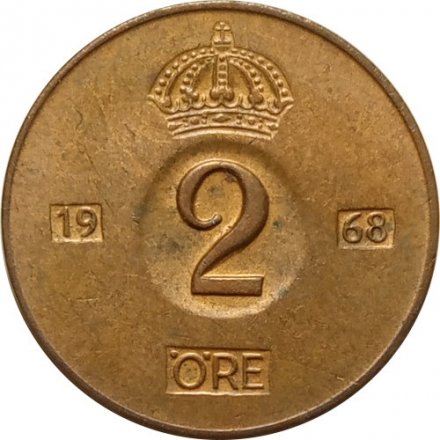 Швеция 2 эре 1968 год