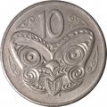 Новая Зеландия 10 центов 1987 год - Маска маори