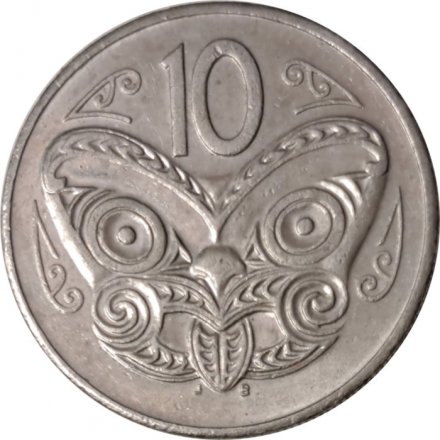 Новая Зеландия 10 центов 1987 год - Маска маори