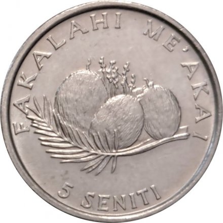 Тонга 5 сенити 1990 год