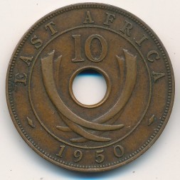 Восточная Африка 10 центов 1950 год - Георг VI