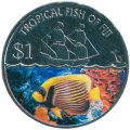 Фиджи 1 доллар 2009 год - Тропические рыбы - Императорский ангел