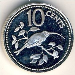 Белиз 10 центов 1977 год