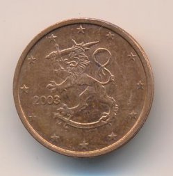 Финляндия 2 евроцента 2003 год - Герб Финляндии