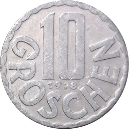 Австрия 10 грошей 1978 год