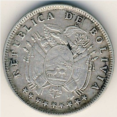 Боливия 20 сентаво 1909 год