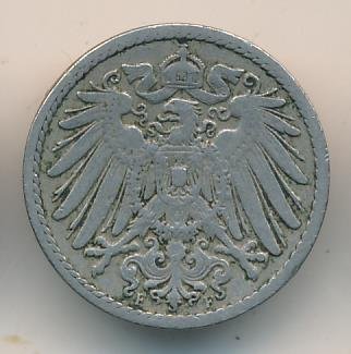 Германия 5 пфеннигов 1893 год (F)