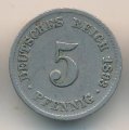 Германия 5 пфеннигов 1893 год (F)