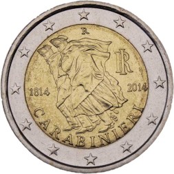 Италия 2 евро 2014 год - Карабинеры