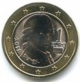 Австрия 1 евро 2011 год - Вольфганг Амадей Моцарт