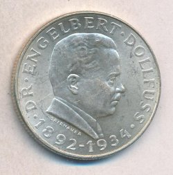 Австрия 2 шиллинга 1934 год - Канцлер Энгельберт Дольфус