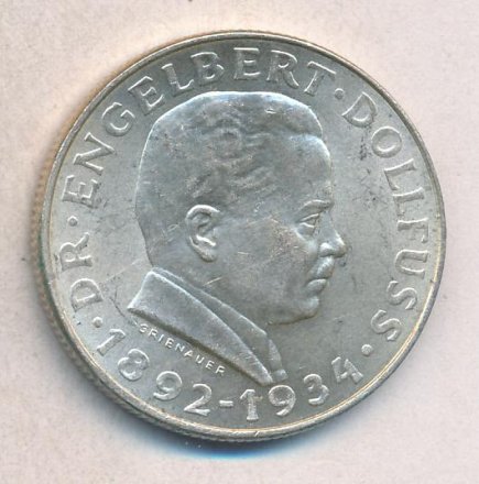 Австрия 2 шиллинга 1934 год - Канцлер Энгельберт Дольфус