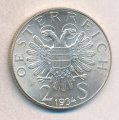 Австрия 2 шиллинга 1934 год - Канцлер Энгельберт Дольфус