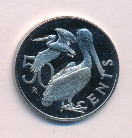 Виргинские острова 50 центов 1974 год - Пеликаны (Proof)