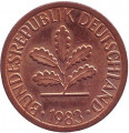 ФРГ 1 пфенниг 1983 год (F)