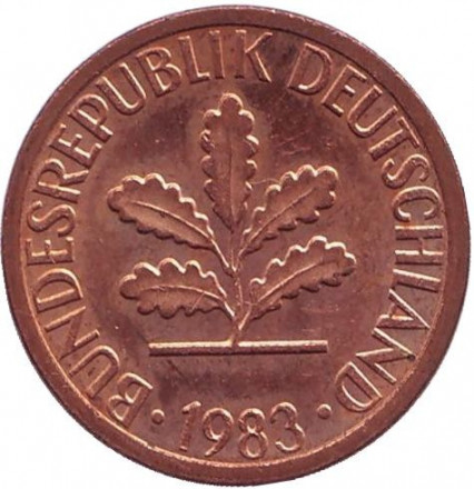 ФРГ 1 пфенниг 1983 год (F)