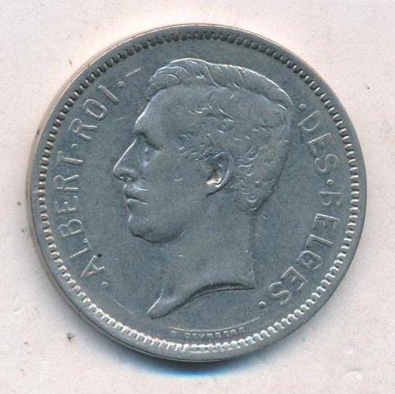 Бельгия 5 франков 1931 год - Король Альберт I (DES BELGES)