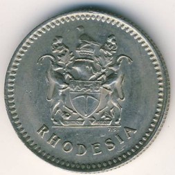Монета Родезия 10 центов 1975 год