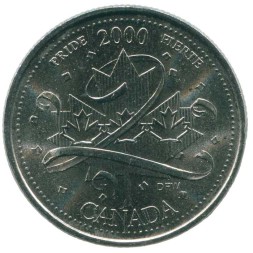 Канада 25 центов 2000 год - Миллениум. Гордость