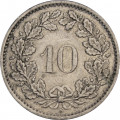 Швейцария 10 раппенов 1965 год