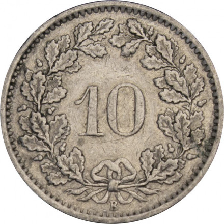 Швейцария 10 раппенов 1965 год