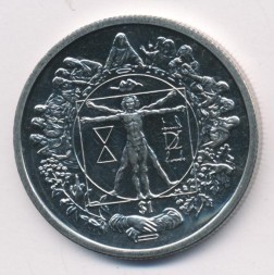 Сьерра-Леоне 1 доллар 2006 год - Витрувианский человек