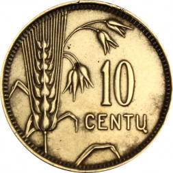 Литва 10 центов 1925 год