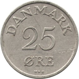 Дания 25 эре 1955 год