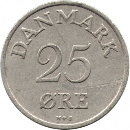 Дания 25 эре 1955 год