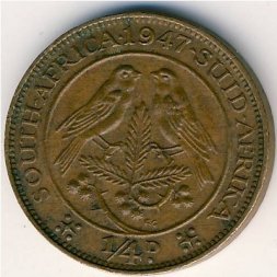 ЮАР 1/4 пенни 1947 год