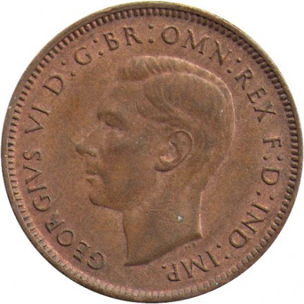 Великобритания 1 фартинг 1943 год - Крапивник