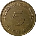 ФРГ 5 пфеннигов 1982 год - J