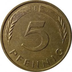 ФРГ 5 пфеннигов 1982 год - J