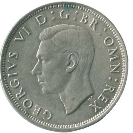 Великобритания 1/2 кроны 1945 год - Король Георг VI