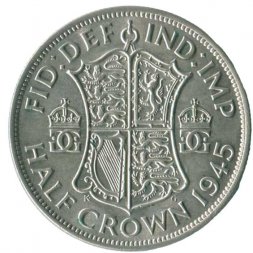 Великобритания 1/2 кроны 1945 год - Король Георг VI
