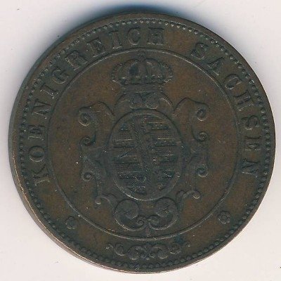 Саксония 5 пфеннигов 1862 год