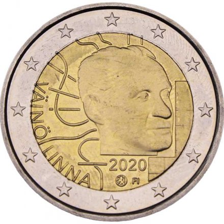 Финляндия 2 евро 2020 год - 100 лет со дня рождения Вяйнё Линна