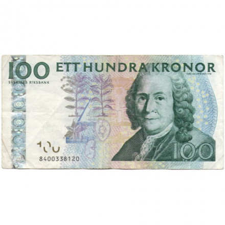 Швеция 100 крон 2008 год - Карл Линней - VF