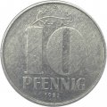 ГДР 10 пфеннигов 1982 год