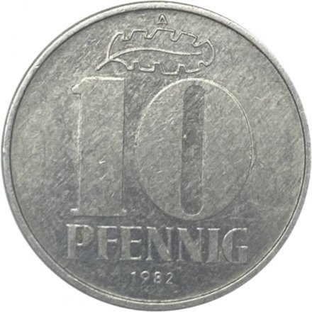 ГДР 10 пфеннигов 1982 год
