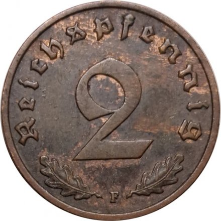 Третий Рейх 2 рейхспфеннига 1939 год (F)