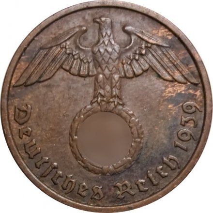 Третий Рейх 2 рейхспфеннига 1939 год (F)