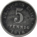 Германия 5 пфеннигов 1918 год (A)
