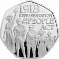 Великобритания 50 пенсов 2018 год - 100 лет представлению Закона о народе UNC
