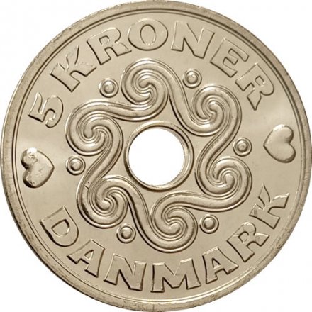 Дания 5 крон 2014 год UNC