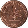 ФРГ 2 пфеннига 1986 год - D